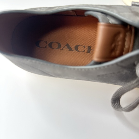 Coach Charcoal Gray Lace-Up Low Top Sneakers – Suede Leather Shoes – Siz 6 – NWT - Picture 3 of 6